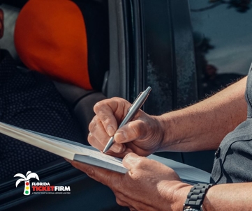 cop issuing traffic ticket