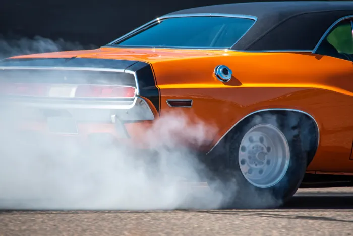 Drag race car in close up